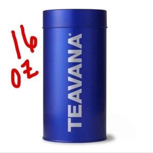TEAVANA Blue LARGE Metal Tin Tea Storage NEW READ